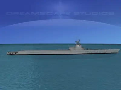 Gato Class Submarine SS-238 USS Wahoo 3D model