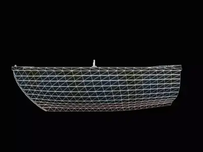 Old wooden boat 3D model purchase