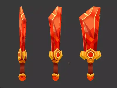 3D Pack in  Stylized for Roblox Style Weapons and Chameleon Egg  Low-poly 3D model