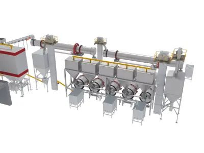 Gypsum production line 3D model