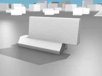 White and Red Road Traffic Barrier - Part 7 - Low-poly 3D model