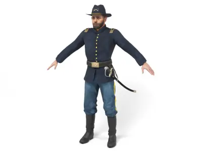 Union Officer Low-poly 3D model