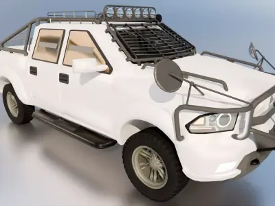 Realistic Off Road Pickup Truck 3D Model High Quality Tactical 3D model