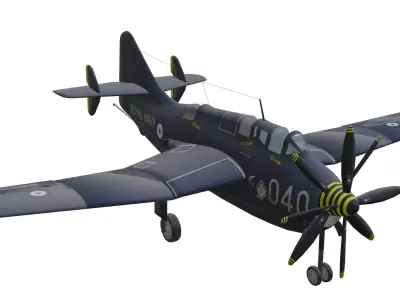 Fairey Gannet Low-poly 3D model purchase