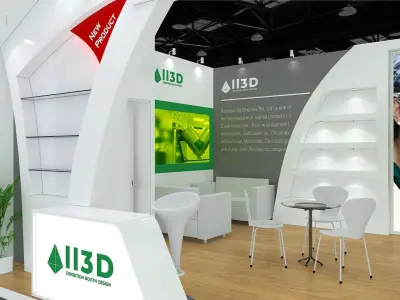 Exhibition Stand Stall One Side Open 5X6 3D model