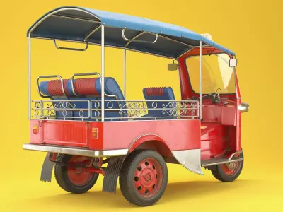 Tuk Tuk Taxi PBR 3D model