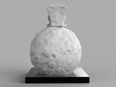SPACEMAN ON MOON WITH BONG 3D PRINTING DIORAMA 3D print model