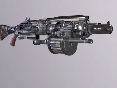 Machinegun Low-poly 3D model