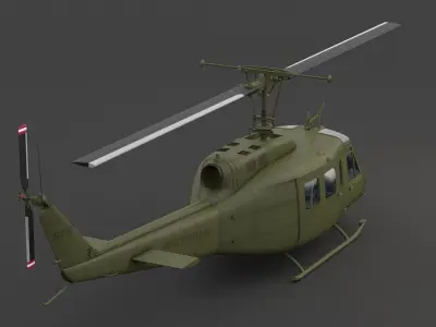 Bell UH-1D Huey 3D model