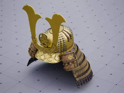 Japanese Samurai Helmet 3D model purchase