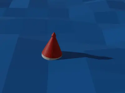 Buoy red and white in sea low poly Low-poly 3D model