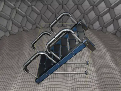 Sci-Fi Stairs - 25 - Blue Version Low-poly 3D model