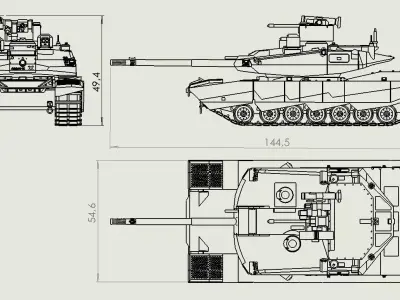 Abrams X 3D print model