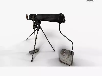 Vickers Machine Gun Low-poly 3D model purchase
