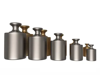 Antique Scale Weights Set Low-poly 3D model