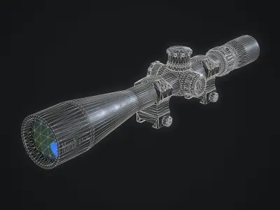 Sniper Scope March-FX 2 5x-25x42mm Low-poly 3D model