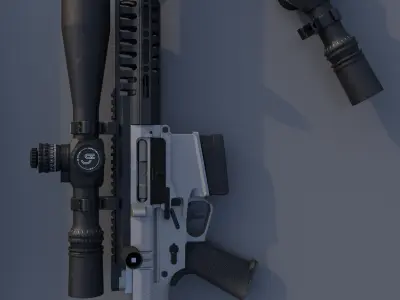 POF-USA Sniper Rifle Bolt action rifle Low-poly 3D model