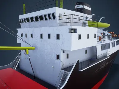 Cargo ship Low-poly 3D model order