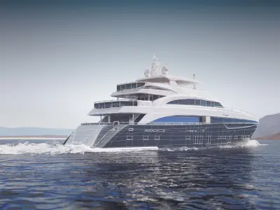 Large luxurious yacht 3D model