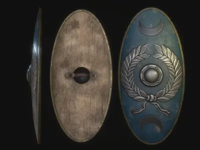 Cetratus shield Low-poly 3D model