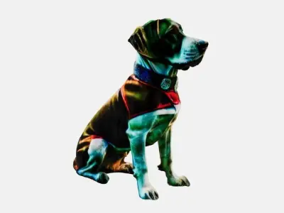 Fire dog Low-poly 3D model