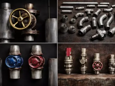 Industrial Pipe Kitbash Pack Low-poly 3D model