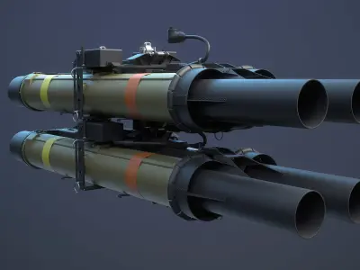 TOW BGM-71 With XM65 Launcher 3D model