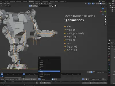 Mech 05 - Defender Low-poly 3D model