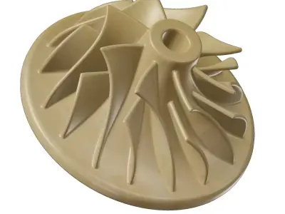 Wooden Centrifugal Pump Impeller Toy 3D model