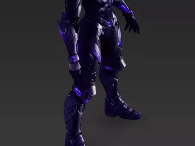 Female Raven Robot 3D model