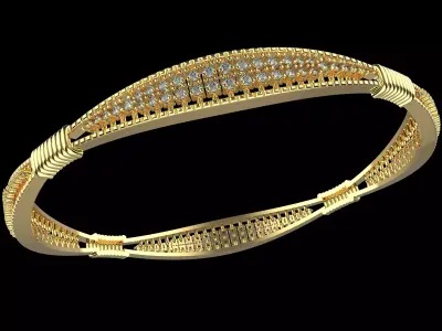 MB03 Ledies Diamond Bangle 3D print model