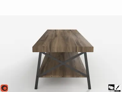 Industrial Cocktail Table Free low-poly 3D model