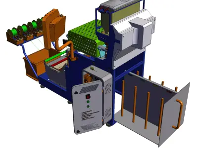 Printer filament production extruder 3D model