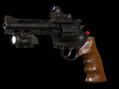 Nighthawk Custom and Korth Revolver  Low-poly 3D model