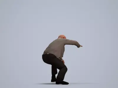 00101Erik006 - Senior Caucasian man crouching in office wearing 3D model
