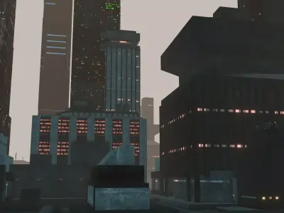 Sci Fi City 15 Low-poly 3D model