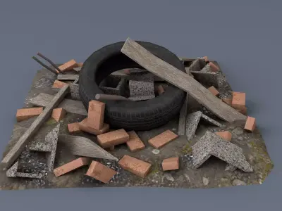Scrap asset Low-poly 3D model