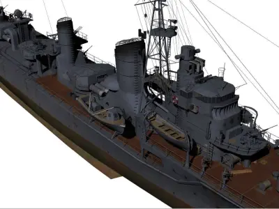 Shimakaze warship Free 3D model