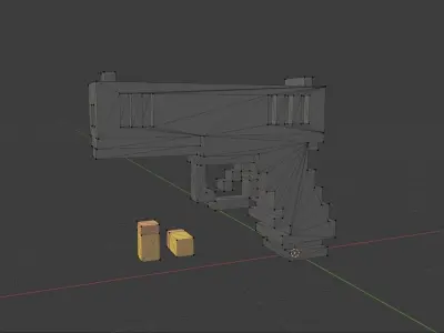 Voxel Gun Glock Low-poly 3D model