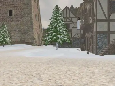 Winter Medieval Town 3D model