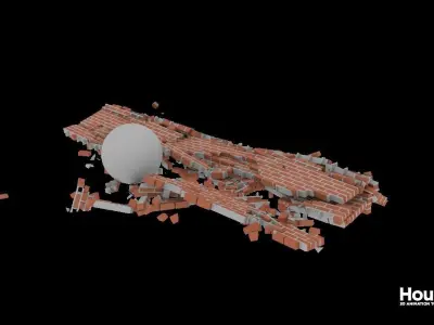 Houdini Brick Destruction Asset 3D model