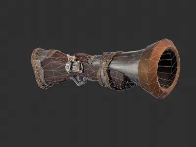 Stylized Gun Low-poly 3D model shop