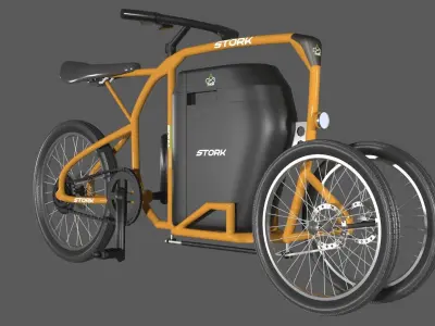 Stork - A Futuristic Electric Bike Bicycle 3D model