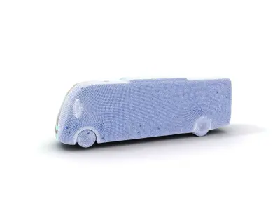 Teal City Bus model pack Low-poly 3D model