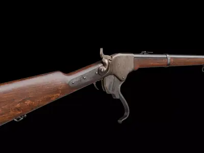 Spencer Repeating Rifle and Ammunition Set Low-poly 3D model