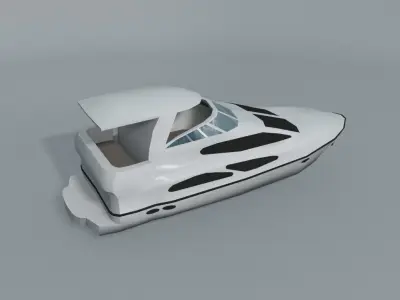 Motor Cruiser Boat 1 LOWEST Low-poly 3D model