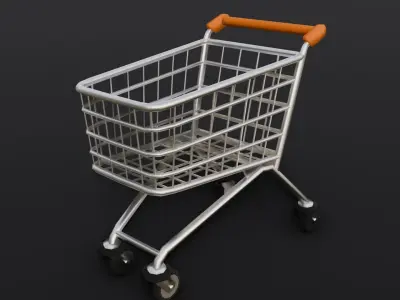 Steel Cart 3D Model  Low-poly 3D model