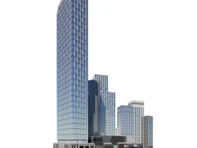 Skyscrapers Buildings HighPoly 3D model