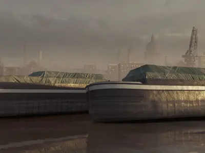 Industrial Barge B 3D model