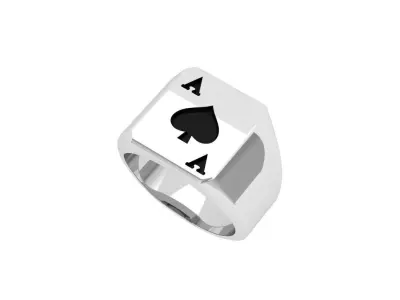 Black Ace Gold Ring 3D print model